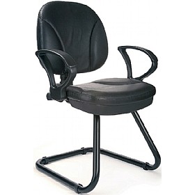 Ergo Leather Faced Visitor Chair £70 - Office Furniture