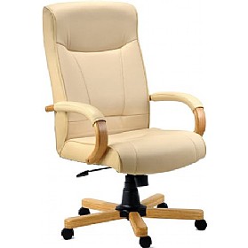 Knightsbridge Cream Leather Faced Manager Chair £208 - Office Furniture