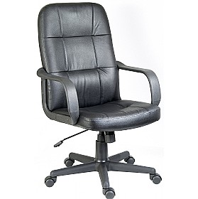 Lincoln Leather Faced Manager Chair £74 - Office Furniture