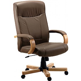 Richmond Brown Leather Faced Manager Chair £145 - Office Furniture