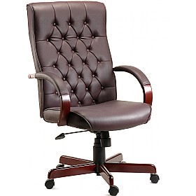 Warwick Traditional Leather Manager chair £116 - Office Furniture