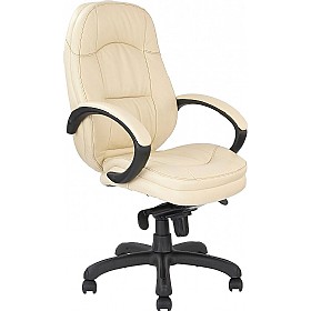California Leather Faced Manager Chair £140 - Office Furniture
