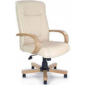 Edinburgh Cream Leather Faced Manager Chair &pound;127 - Office Furniture