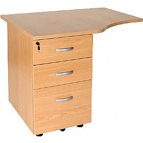 Ascot SOHO Desk End Pedestal & Wave Extension £131 - Office Furniture