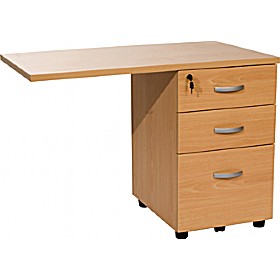 Ascot SOHO Desk End Pedestal & Rectangular Extension £179 - Office Furniture
