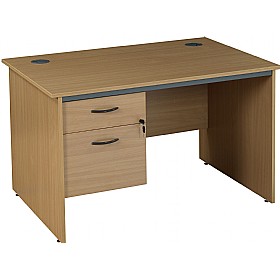Express Stock Annandale Panel End Rectangular Desks With Fixed Pedestal &pound;126 - Office Furniture