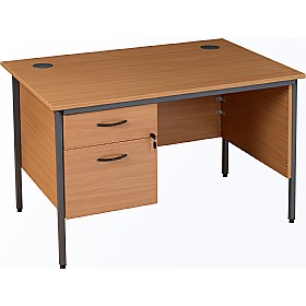 Annandale H-Leg Rectangular Desks With Single Fixed Pedestal £93 - Office Furniture