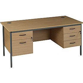 Annandale H-Leg Rectangular Desks With Double Fixed Pedestals &pound;131 - Office Furniture