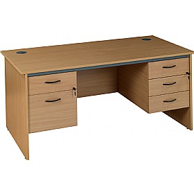 Annandale Panel End Rectangular Desks With Double Fixed Pedestals £155 - Office Furniture