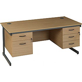 Annandale Cantilever Rectangular Desks With Double Fixed Pedestals £168 - Office Furniture
