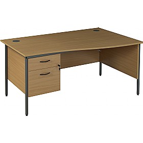 Annandale H-Leg Wave Desk With Single Fixed Pedestal £173 - Office Furniture