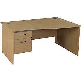Annandale Panel End Wave Desk With Single Fixed Pedestal &pound;168 - Office Furniture