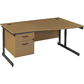 Annandale Cantilever Wave Desk With Single Fixed Pedestal £175 - Office Furniture