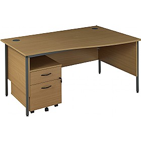 Annandale H- Leg Wave Desk with Mobile Pedestal £190 - Office Furniture