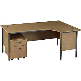 Annandale H-Leg Ergonomic Desk With Mobile Pedestal &pound;227 - Office Furniture