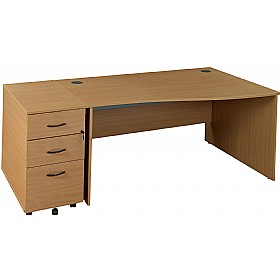 Annandale Panel End Wave Desk With Mobile Desk End Pedestal £223 - Office Furniture