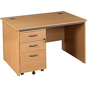 Annandale Panel End Rectangular Desk With High Mobile Pedestal £181 - Office Furniture