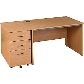 Annandale Panel End Rectangular Desk With Desk End Pedestal £196 - Office Furniture