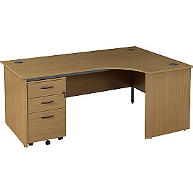 Annandale Panel End Ergonomic Desk With High Mobile Under Desk Pedestal &pound;261 - Office Furniture