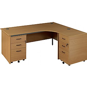 Annandale Panel End Ergonomic Desk With High Mobile Pedestal & Desk End Pedestal £373 - Office Furniture