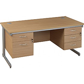 Craigmore Rectangular Desk With Double Fixed Pedestals £270 - Office Furniture