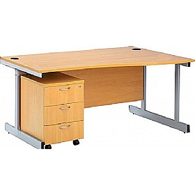 NEXT DAY Elements Wave Desk and Pedestal £225 - Office Furniture