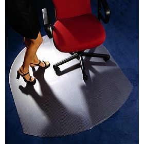 Low Pile Carpet PVC Chair Mat Contoured &pound;36 - Office Furniture