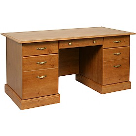 Antique Pine Executive Desk £218 - Office Furniture