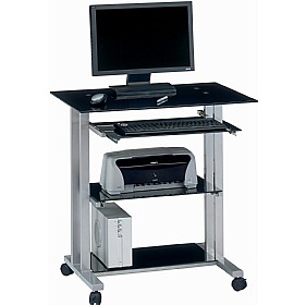 Havana Glass Computer Workstation Black &pound;115 - Office Furniture