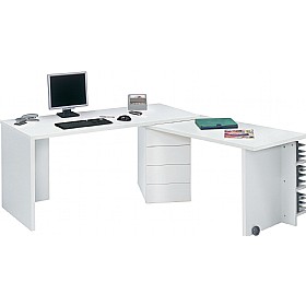 Necker Workstation White £397 - Office Furniture