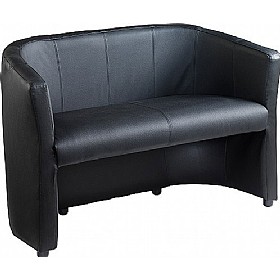 London Leather 2 Seater Tub Chair £271 - Office Furniture