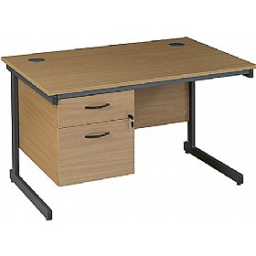 Express Stock Annandale Cantilever Rectangular Desks With Fixed Pedestal £139 - Office Furniture