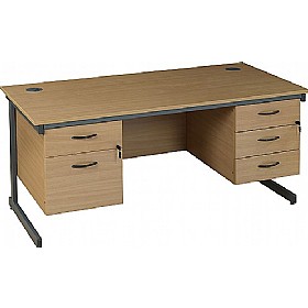 Express Stock Annandale Cantilever Rectangular Desks With Two Fixed Pedestals £167 - Office Furniture