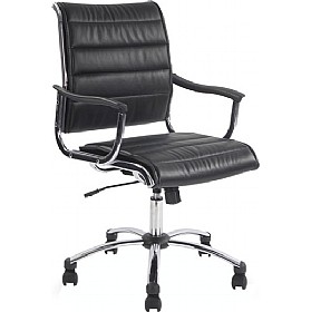 Noire Black Leather Look Manager Chair &pound;146 - Office Furniture