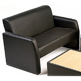 Casper Leather Reception Two Seater £391 - Office Furniture