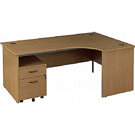 Express Stock Annandale Panel End Ergonomic Desk With Low Mobile Pedestal &pound;236 - Office Furniture