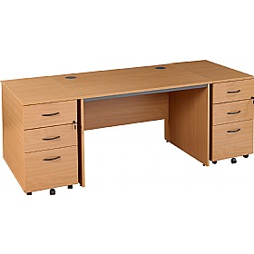 Express Stock Annandale Panel End Rectangular Desk With Two Desk End Pedestals £349 - Office Furniture