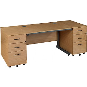 Express Stock Annandale Cantilever Rectangular Desk With Two Desk End Pedestals £348 - Office Furniture