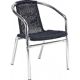 Aluminium Wicker Armchair Black &pound;37 - Office Furniture