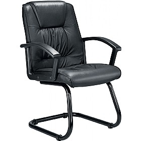 Casino Leather Faced Visitor Chair £76 - Office Furniture
