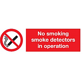 No Smoking Sign - Detectors In Operation £1 - Signs