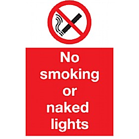 No Smoking Or Naked Lights Sign &pound;4 - Signs