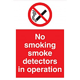No Smoking - Smoke Detectors In Operation £4 - Signs
