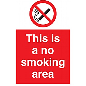 This Is A No Smoking Area Sign £4 - Signs
