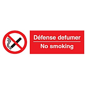No Smoking/Defense Defumer Sign &pound;1 - Signs