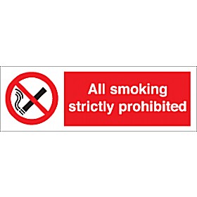 All Smoking Strictly Prohibited Sign &pound;1 - Signs