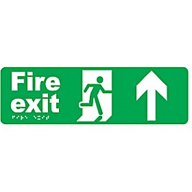 Braille Fire Exit Up Arrow Sign &pound;38 - Signs