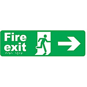 Braille Fire Exit Right Arrow Sign &pound;38 - Signs