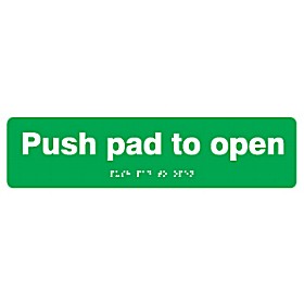 Braille Push Pad To Open Sign £38 - Signs