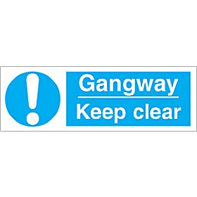 Gangway Keep Clear Sign £1 - Signs